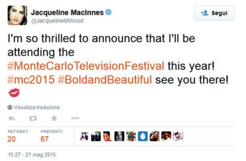Jacqueline MacInnes Wood al Montecarlo Television Festival 2015