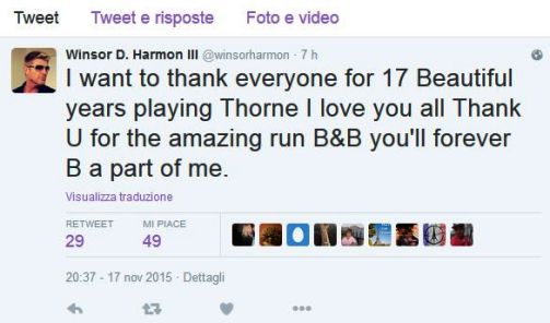 Winsor Harmon su Twitter